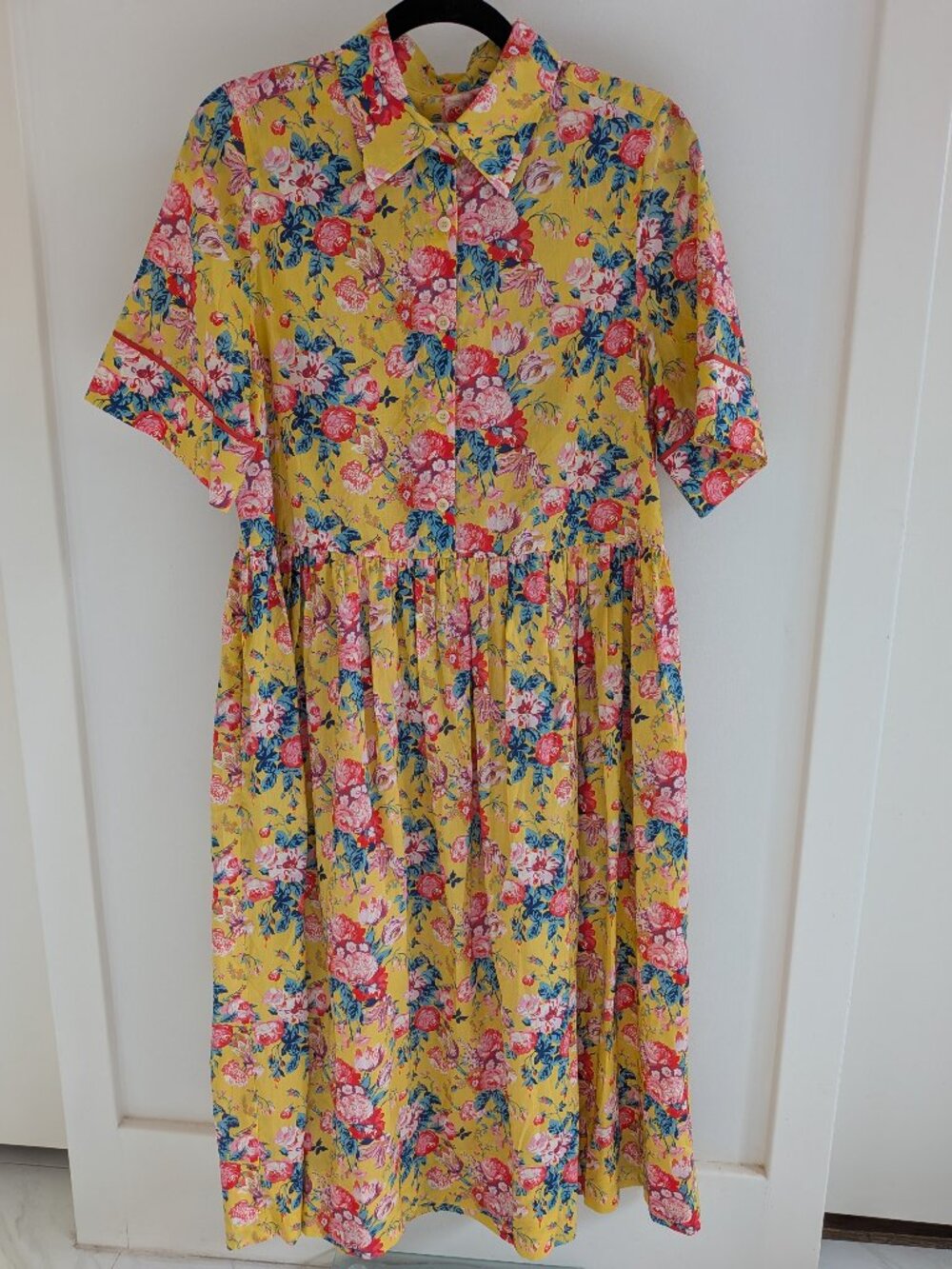 Liberty London Bouquet Archivist Dress Yellow Floral Size S NWT